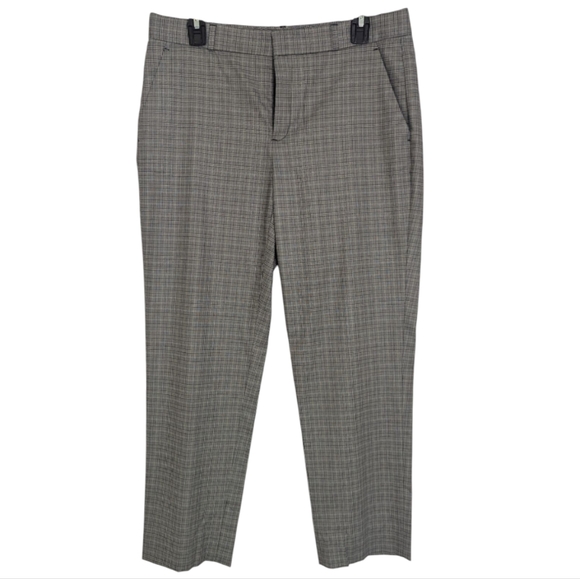 Banana Republic Avery Straight Size 8 Grey Black & Yellow Plaid Pant - Picture 1 of 4
